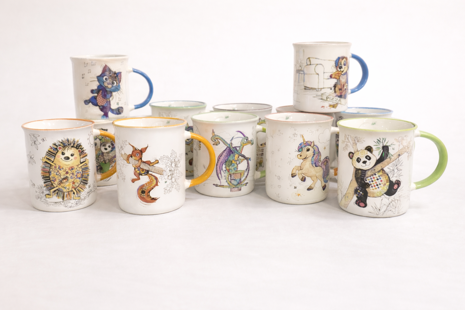Mugs aux créatures fantastiques et colorées