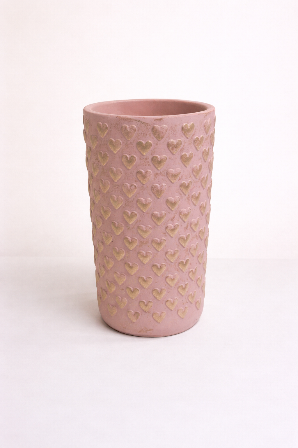 Vase rose cœur