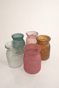 Vase en verre texturé