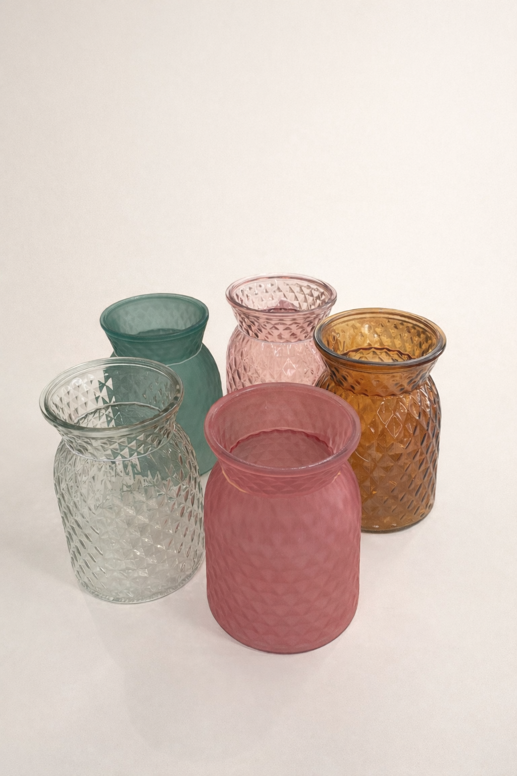Vase en verre texturé