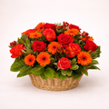 Composition florale rouge & orange