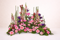 Composition devant de tombe rose & violet