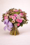 Bouquet funéraire rosé