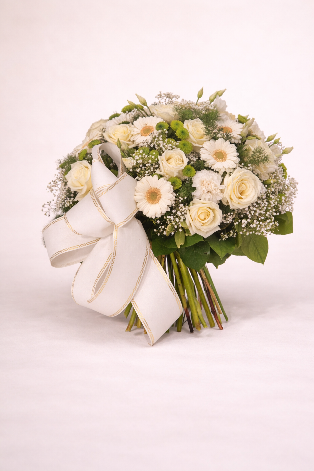 Bouquet funéraire blanc