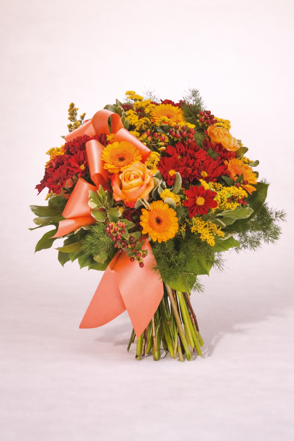 Bouquet funéraire tons chauds