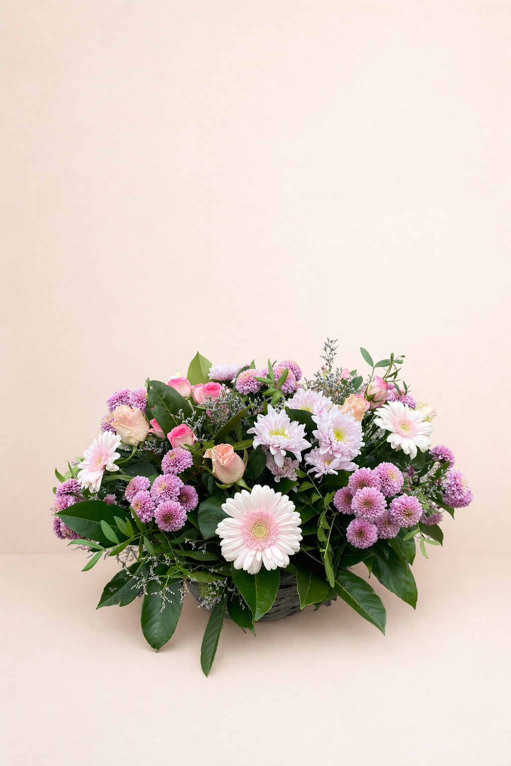 Composition florale rose & blanc