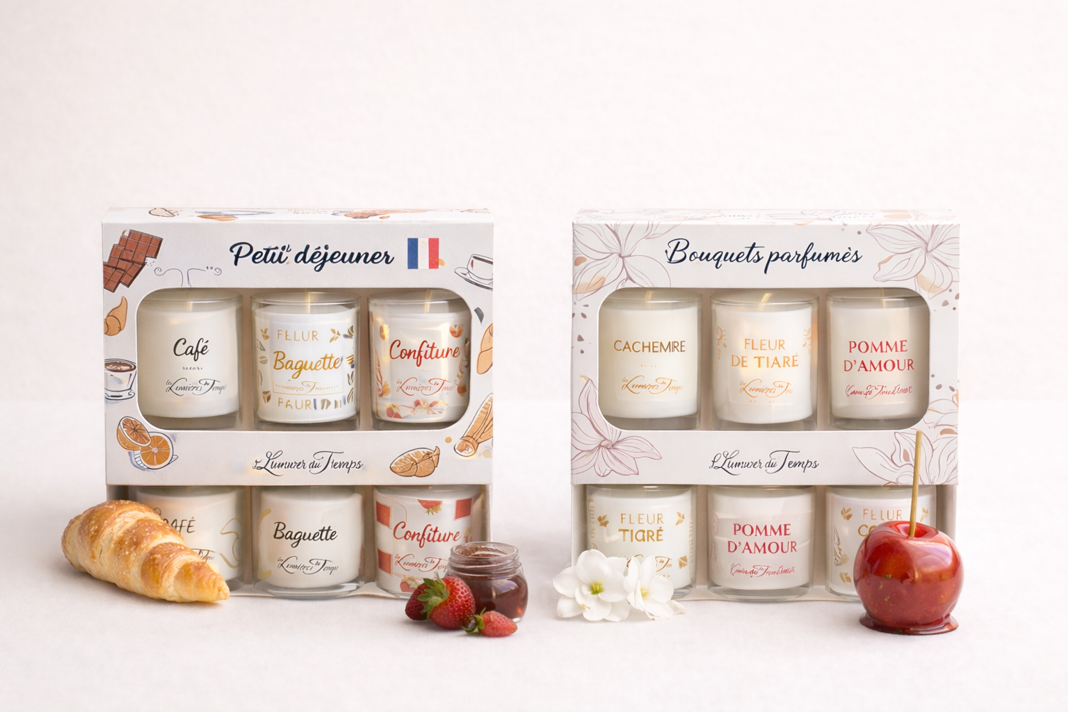 3 bougies parfumées