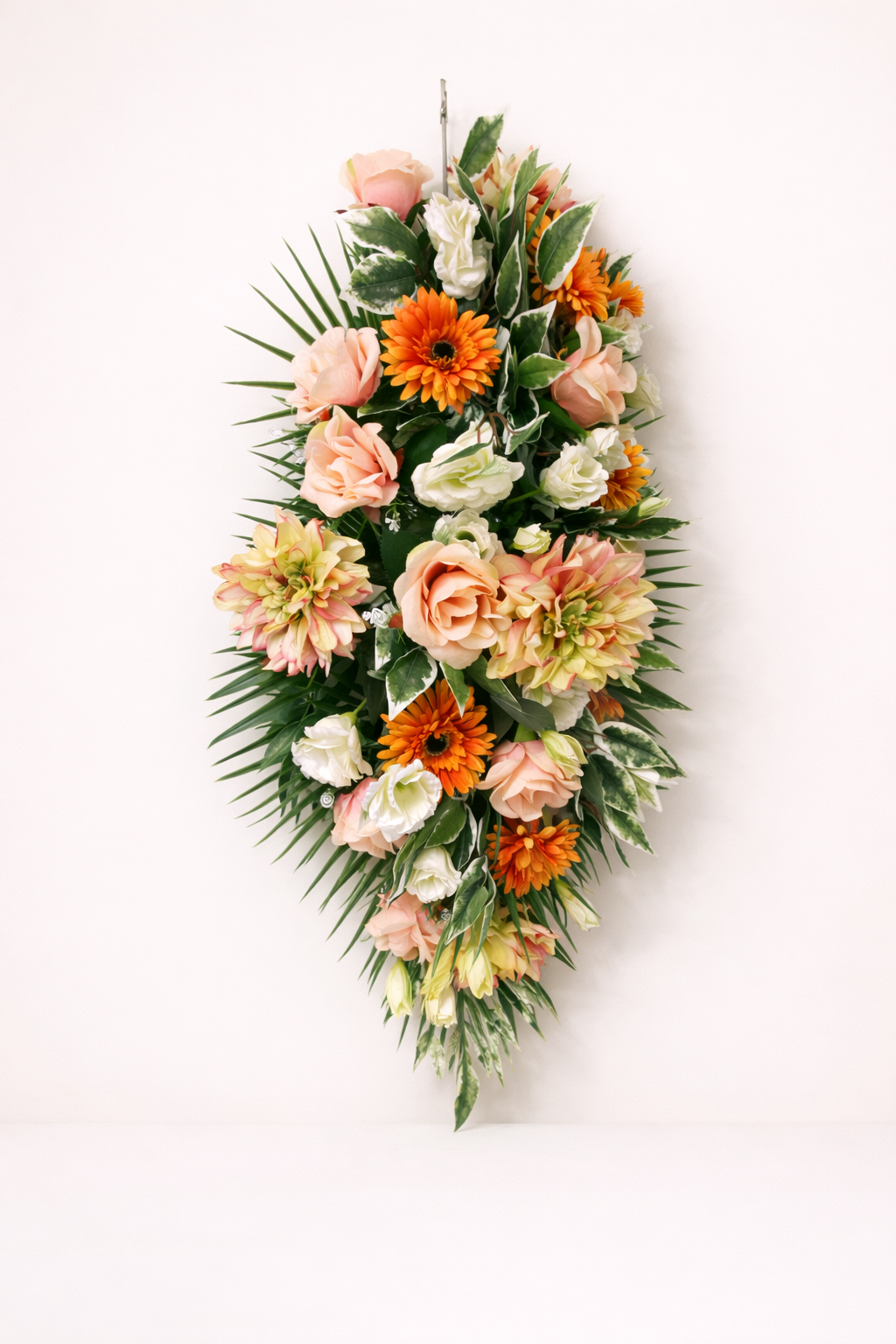 Dessus cercueil Roses et Gerberas