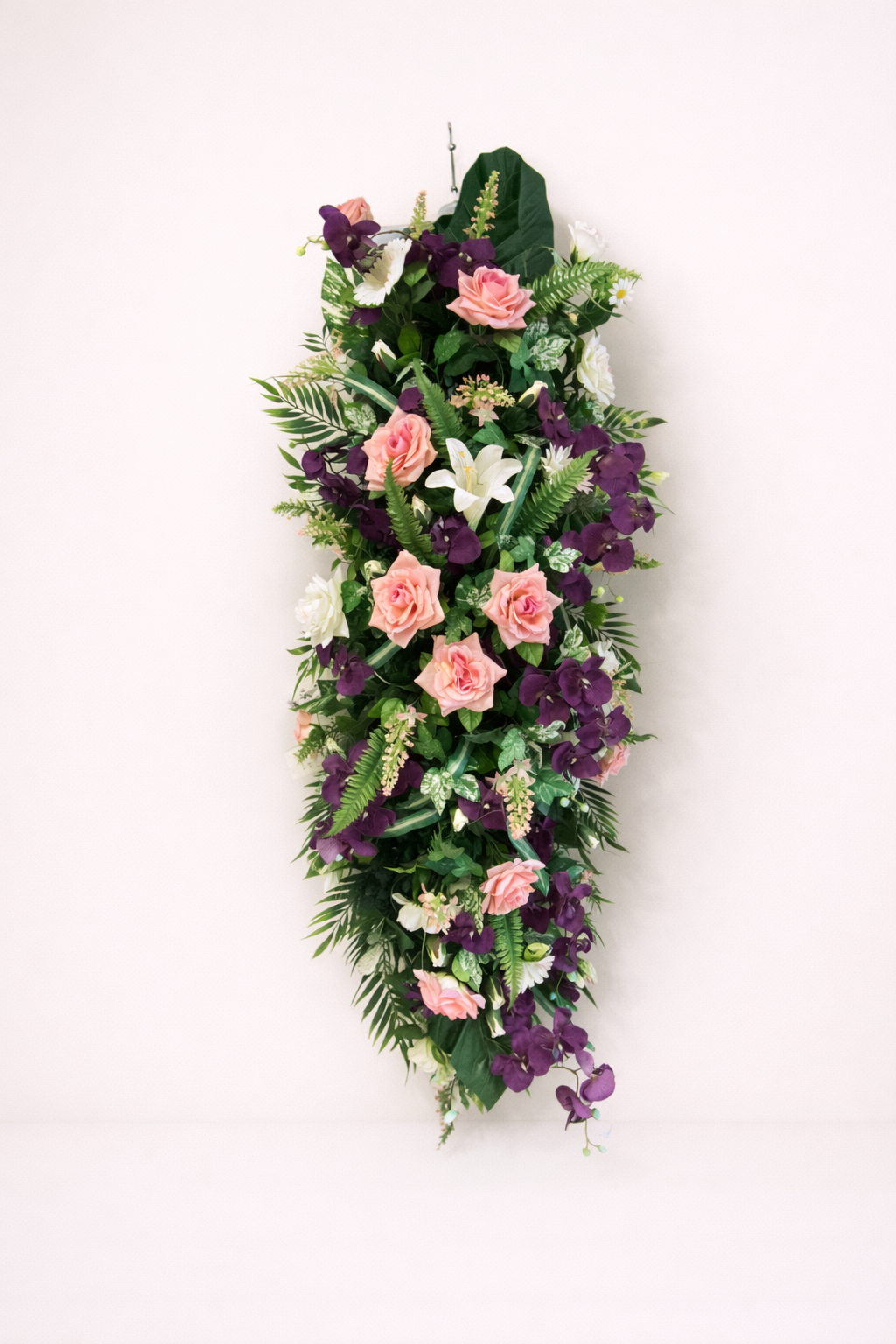 Dessus cercueil Roses et Orchidées