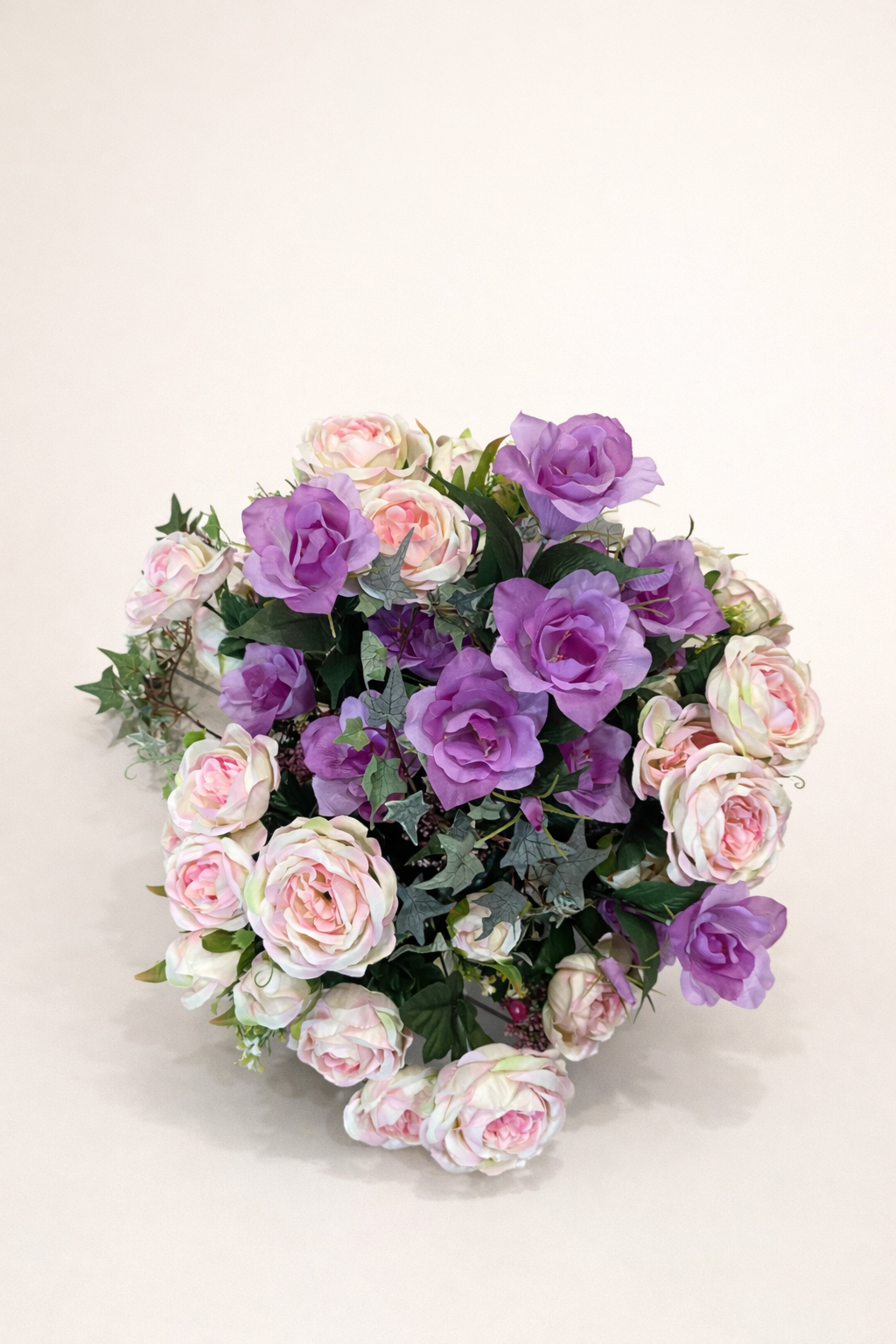 Composition florale Rose poudré & Violet