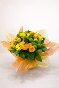 Bouquet rond tons jaunes bulle d'eau