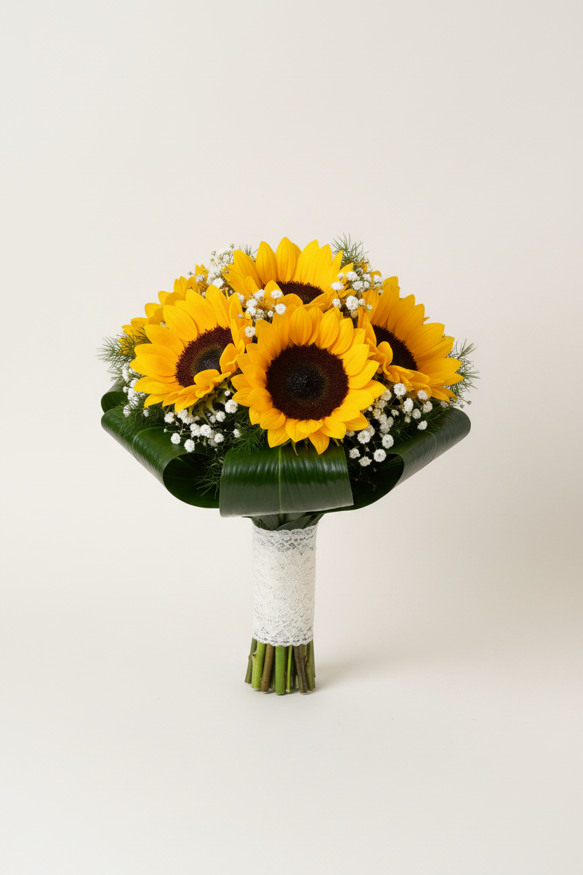 Bouquet mariée - fond blanc