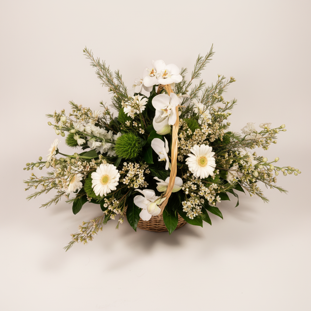 Composition florale - fond quasi blanc