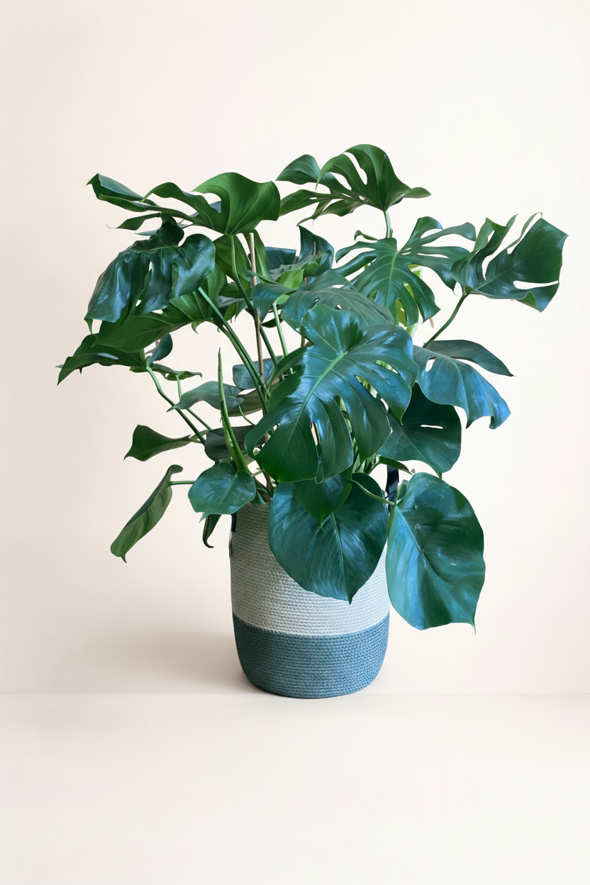Monstera avec fond beige